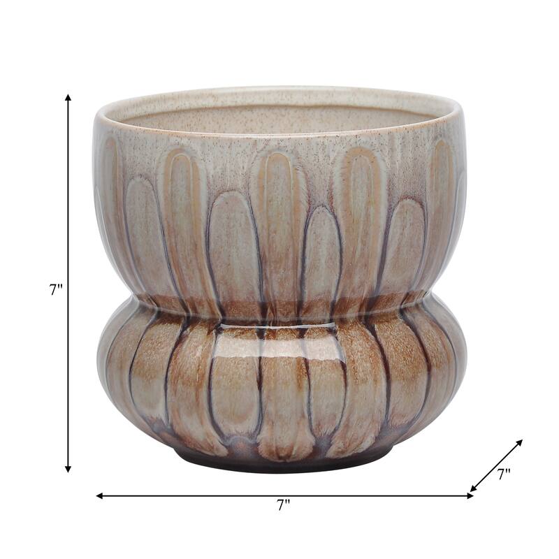 Sagebrook Home Mandara Small Vase - Multi-color, Ceramic, Brown, Novelty, Elegant Design for Modern Living