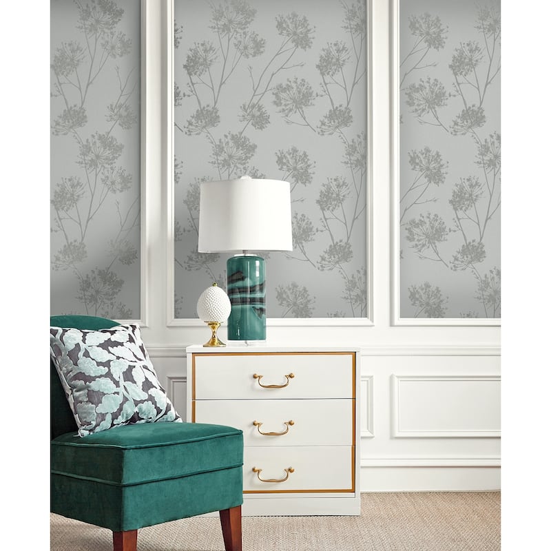 Seabrook Designs Wild Grass Glass Beaded Unpasted Wallpaper