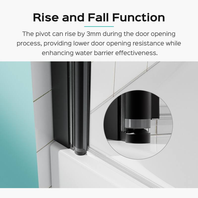 Topcraft 31“ W * 55” H Tempered Glass Frameless Shower Door