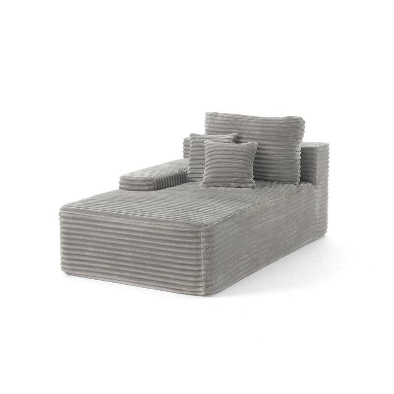 2 - Piece Upholstered Sectional Couch Sleeper Sofa L-Shape Chaise with Pillow