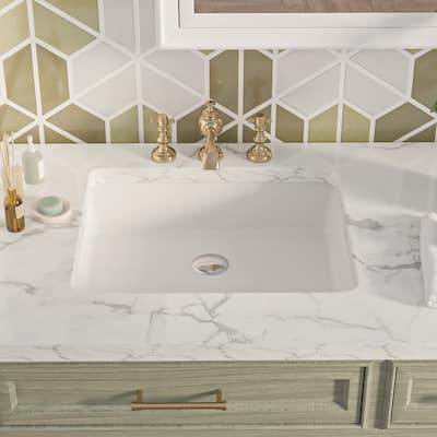DeerValley Ursa 20"L x 16"W Undermount Bathroom Sink with Overflow