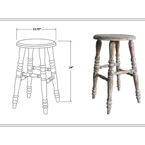 Solid Mindi Wood Bar Stool with Turned Legs Bed Bath & Beyond 27146671