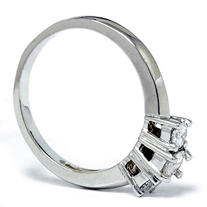1/2ct Three Stone Diamond Ring White Gold