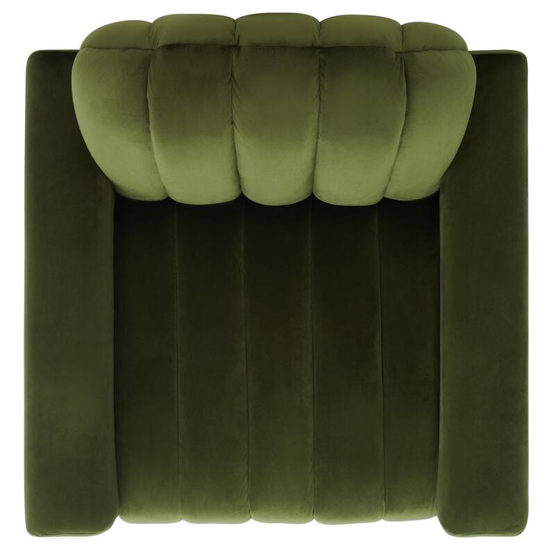 SAFAVIEH Couture Sassa Channel Tufted Accent Chair - 33" W x 34" D x 32" H - 33Wx34Dx32H