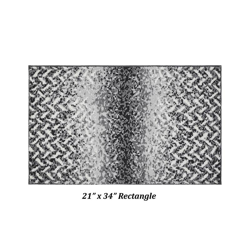 Better Trends 100% Micro Polyester Knitted Bathroom Rugs - Casablanca Collection with Chevron Pattern, Machine Washable Bath Mat