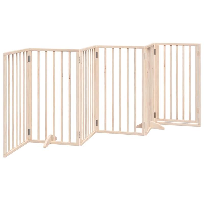 vidaXL Dog Gate Foldable Poplar Wood