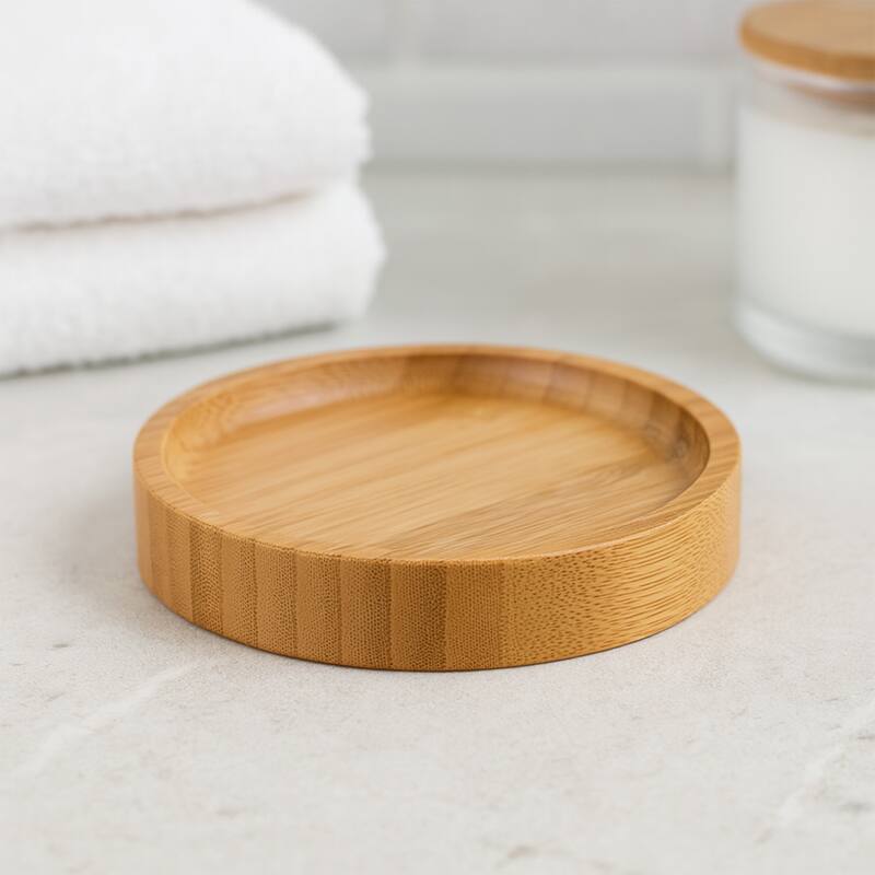 5-Piece Bathroom Accessory Set Bamboo Natural Decor