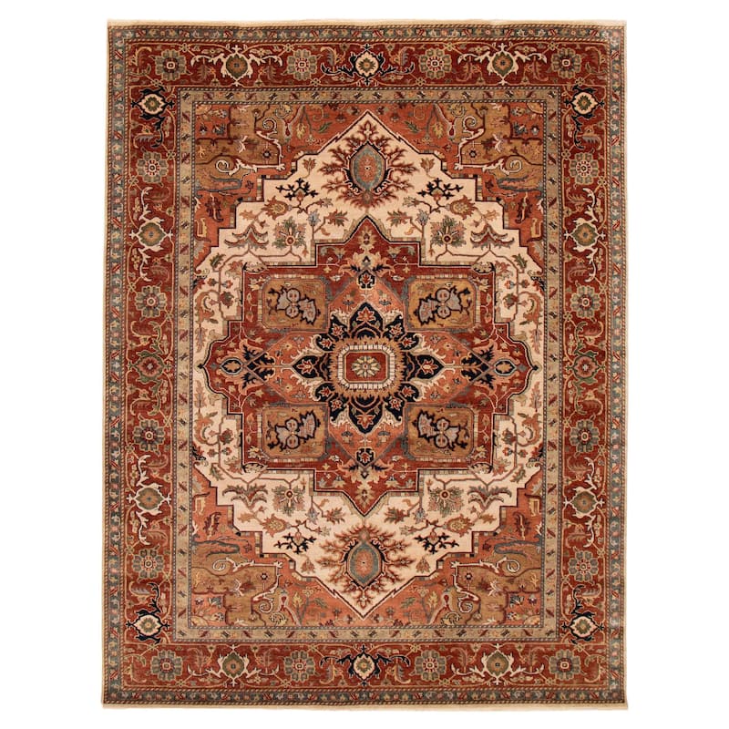 ECARPETGALLERY Hand-knotted Jules Sultane Ivory Wool Rug - 8'10 x 11'11 - Ivory - 8'10 x 11'11