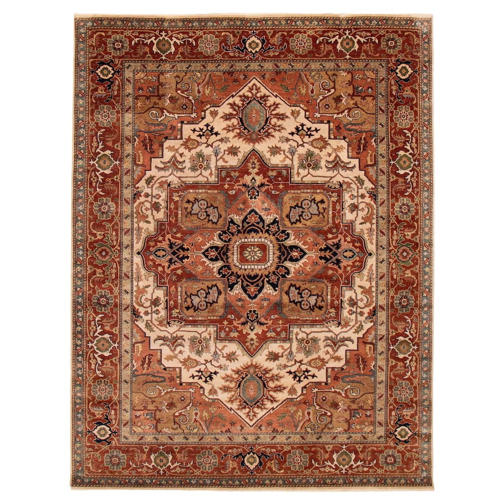 ECARPETGALLERY Hand-knotted Jules Sultane Ivory Wool Rug - 8'10 x 11'11
