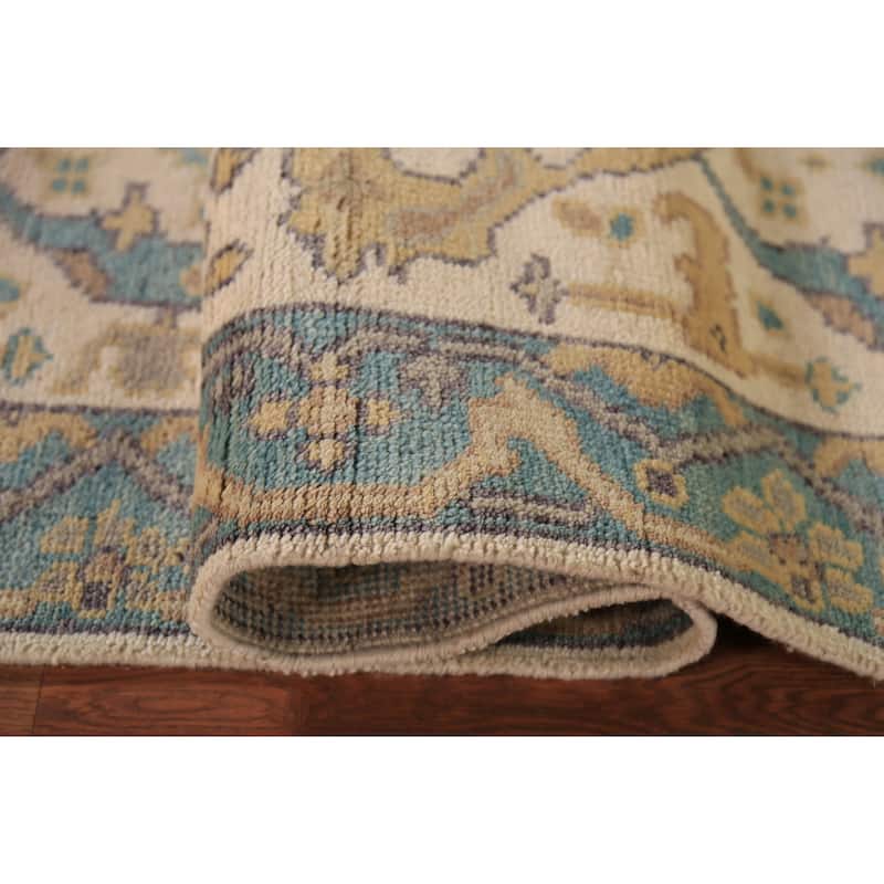 Oushak Oriental Runner Rug Hand-Knotted Floral Wool Carpet - 2'8" x 10'2"