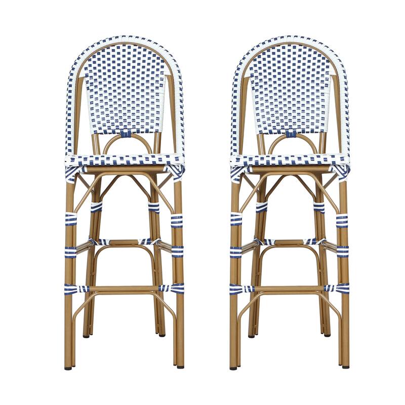 Kinner Outdoor French Barstools (Set of 2) by Christopher Knight Home