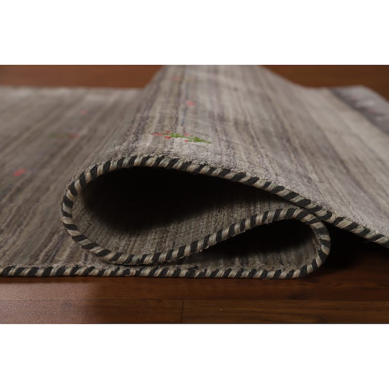 Hand Knotted Oriental 100% Wool Carpet Tribal Tribal Multi-Colored Gabbeh Area Rug - 5' 11'' X 4' 1''