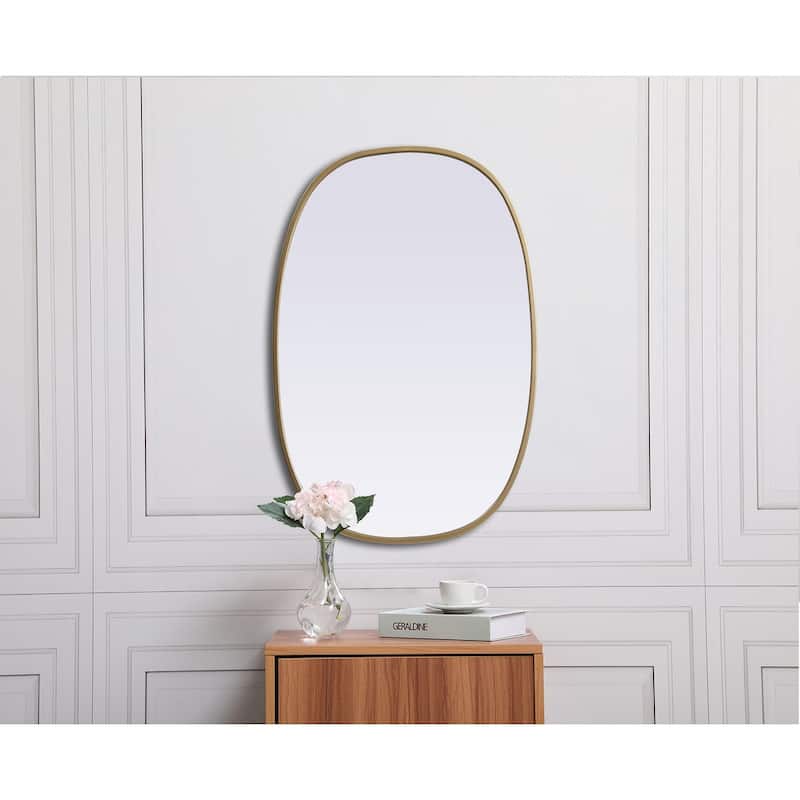 Indigo Home Metal Frame Oval Mirror 20x30 Inch