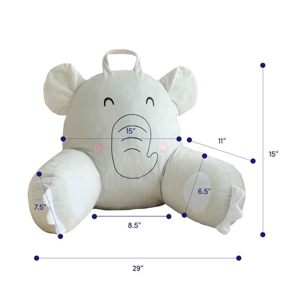 dimension image slide 3 of 4, Sweet Home Collection Kids Character Shredded Memory Foam Bed Rest Pillow with Arms