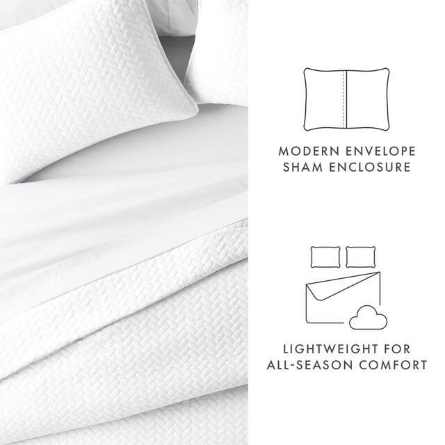 Soft Essentials Quilted Herringbone Coverlet Set