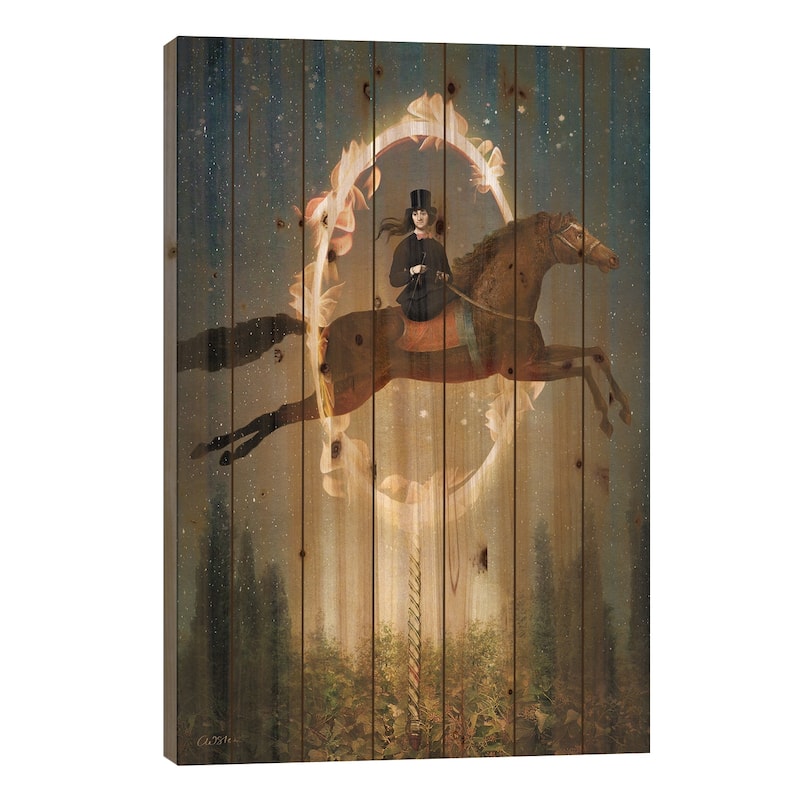 Knight Of Wands Print On Wood by Catrin Welz-Stein - Multi-Color - 40x26x1.5