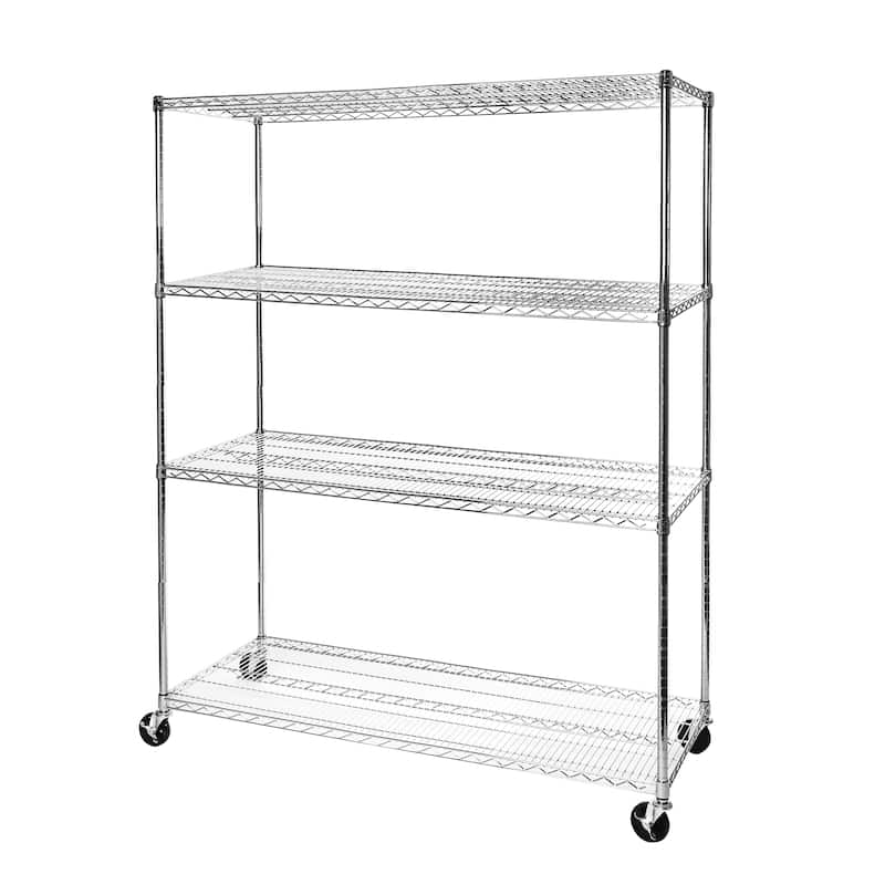 Seville Classics UltraDurable® 4-Tier NSF Steel Wire Shelving, 60" W x 24" D x 76" H
