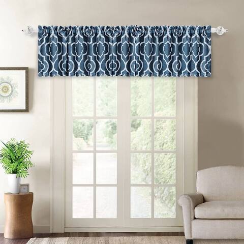 Moroccan Blackout Curtain,Lattice Print Thermal Insulated Blackout Window Curtain,Room Darkening Geometric Grommet Top Curtain