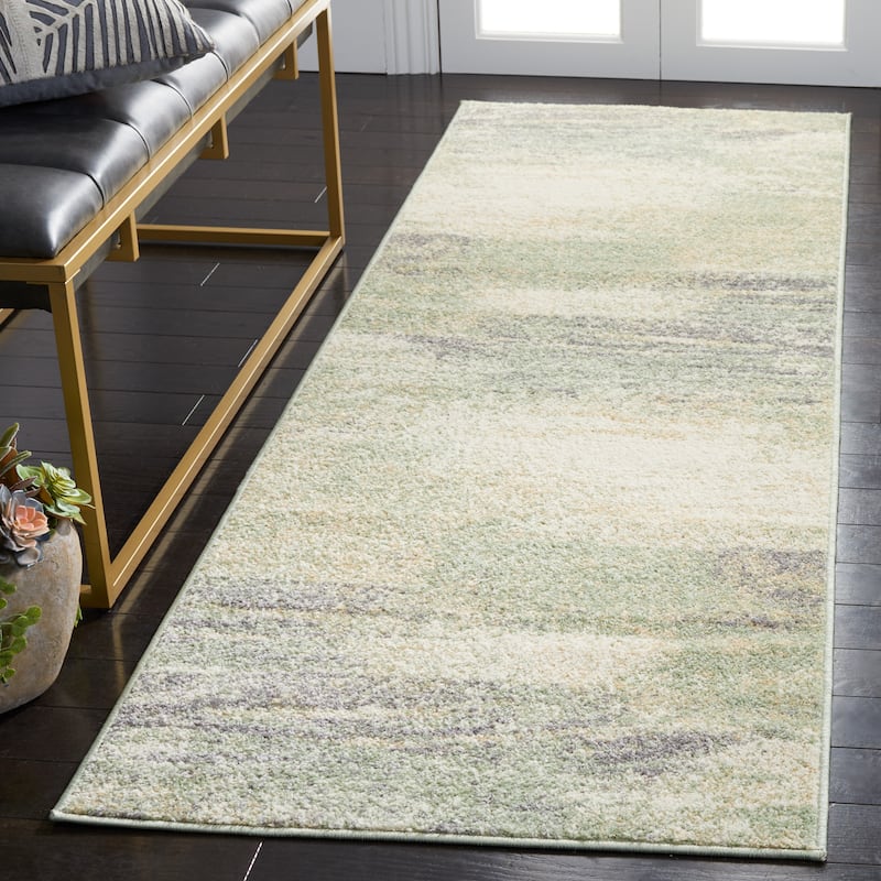 SAFAVIEH Adirondack Brynn Modern Abstract Rug - 2'6" x 6' Runner - Ivory/Sage - Runner