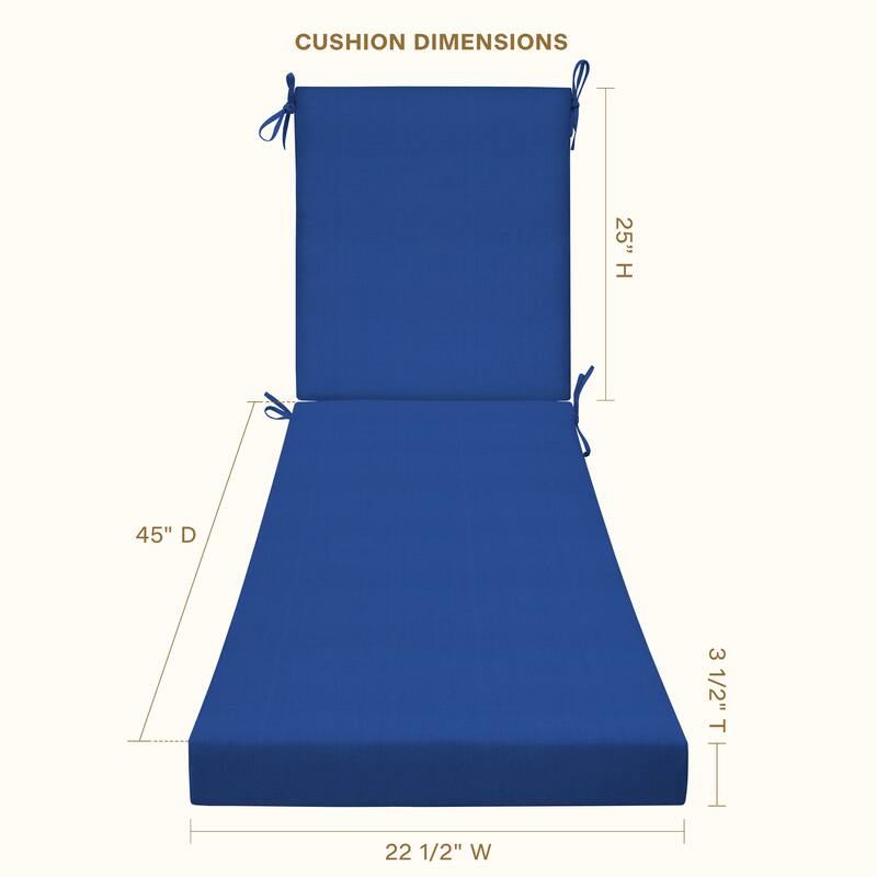 Textured Chaise Lounge Cushion - 22.5" wide x 70" long x 45" deep x 3.5" thick