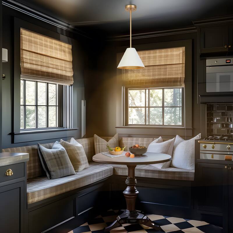 44.9"L Modern 3-Light Chandelier White Bowl-Shape Kitchen Island Light for Dining Room