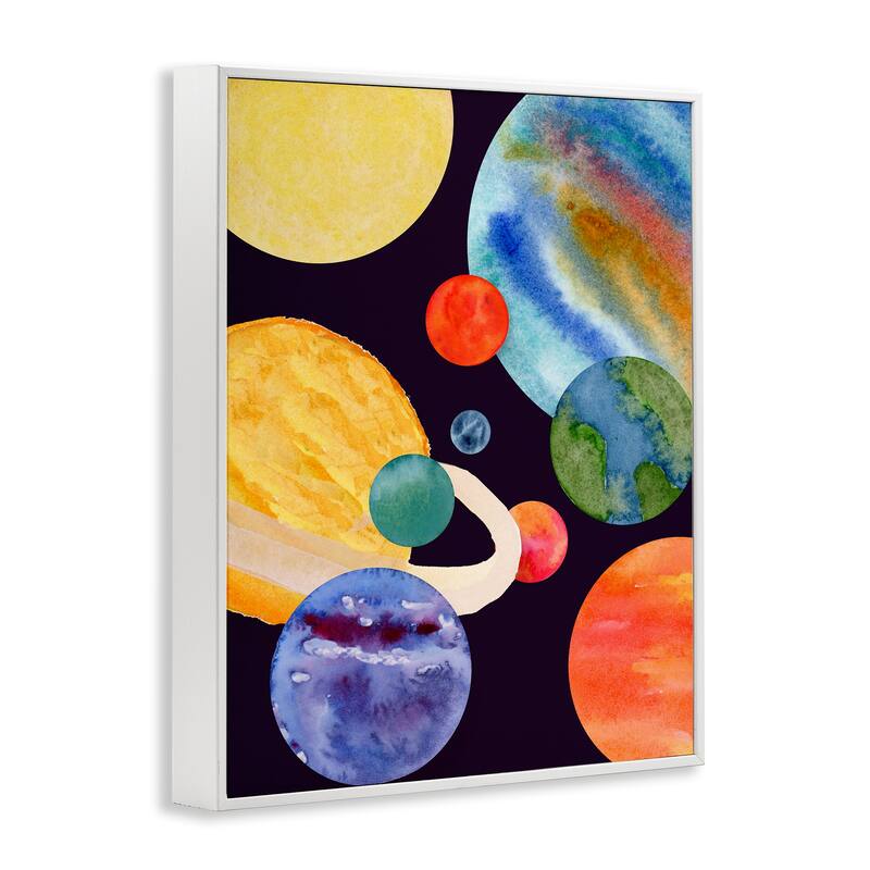 Stupell Planetary Galaxy in Space Framed Giclee Art Design By Corinne Rose Designs