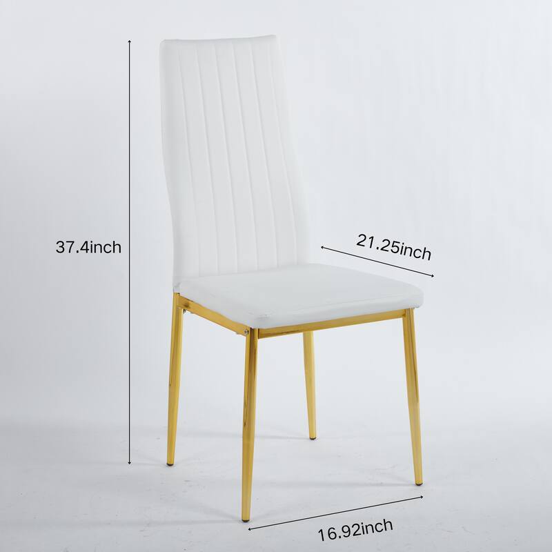 5 Pieces Dining Set, Table Metal Leg Mid-Century Dining Table and Chair