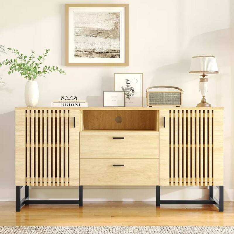 59'' Wood TV Stand for TVs Up to 64" with Two Hidden Storage - 58 inches