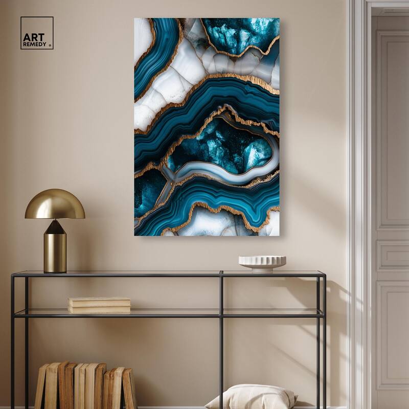Teal Tectonic III Canvas by Art Remedy, Gallery Wrapped
