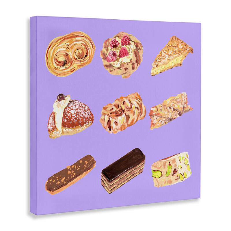 Stupell Bakery Goods on Purple Canvas Wall Art Design By Melissa Wang
