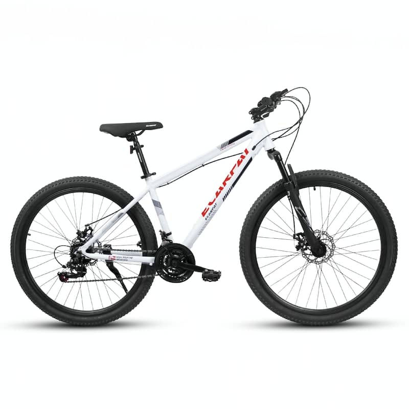 27 Inch Mountain Bike 21 Speed, Suspension Fork,White