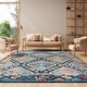 preview thumbnail 3 of 18, SAFAVIEH Madison Medine Boho Diamond Distressed Rug - Blue/Yellow - 5' 3" x 7' 6"
