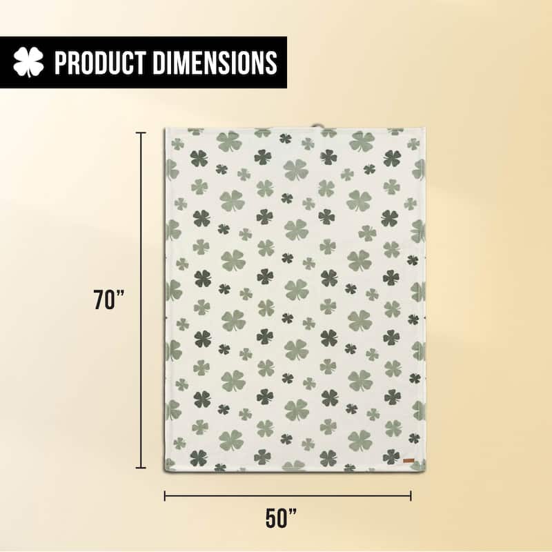 Lucky Brand Lucky Clovers Plush Throw Blankets
