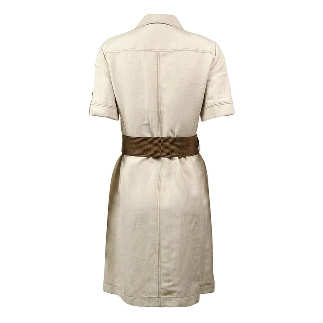 tahari linen shirt dress