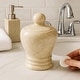 preview thumbnail 2 of 8, Creative Home Aladdin Collection Champagne Marble Cotton Ball Swab Holder, Bathroom Storage Jar - Beige