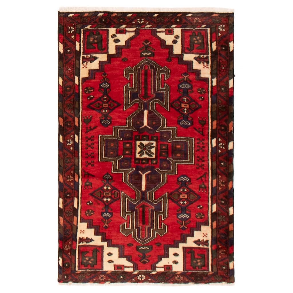 ECARPETGALLERY Hand-knotted Andelz Red Wool Rug - 3'1 x 4'9
