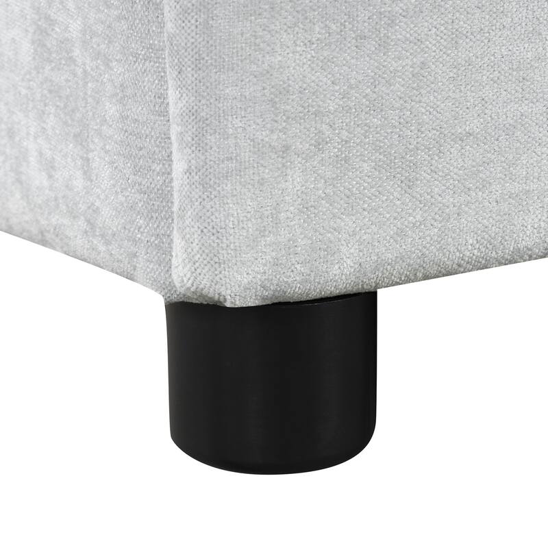 121.2" Chenille Modular Sofa Bed with Two Storage Racks, Free-Combined Design, and Smooth-Rolling Wheels