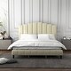 preview thumbnail 23 of 55, Tufted Upholstered Platform Bed with Sturdy Center Legs and Elegant Headboard for Bedroom by HULALA HOME