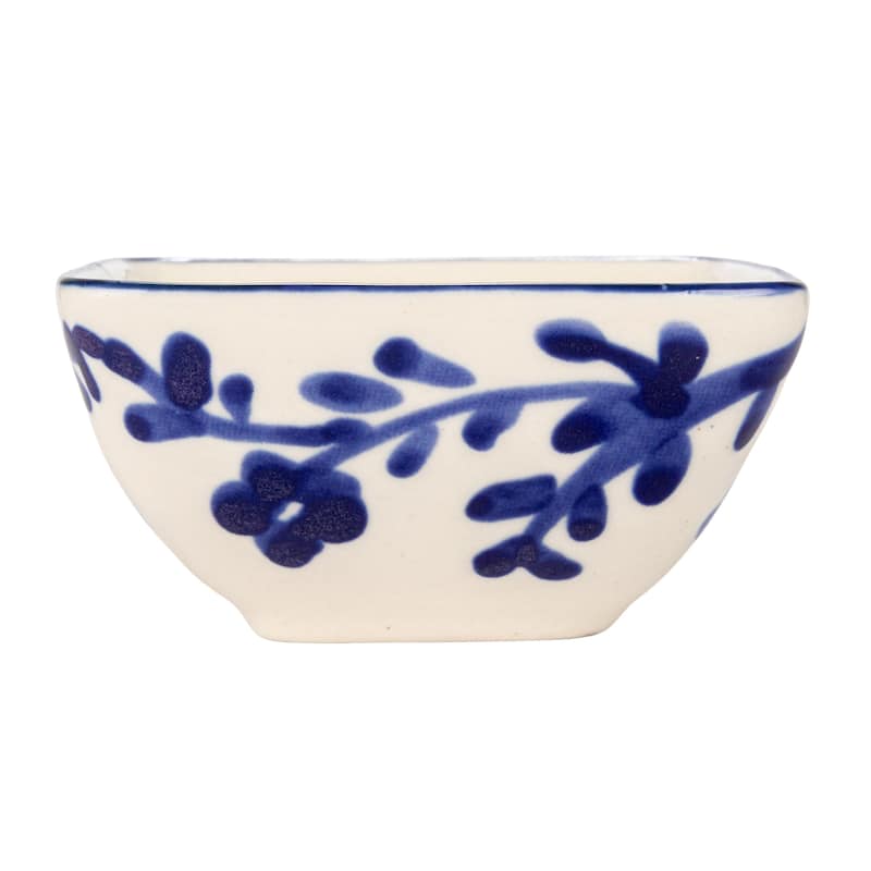 Stoneware Dish with Lemon Design in Four Styles, Set of 12 - 3.1"L x 3.1"W x 1.5"H