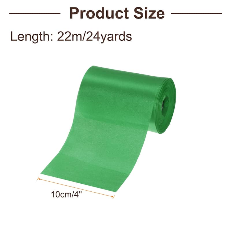 4 Inches x 24 Yards Satin Ribbon for Gift Decoration - Green
