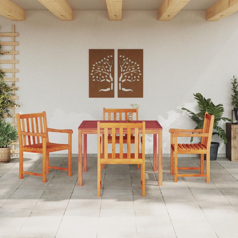 vidaXL Dining Set Set of 3/5 Solid Acacia wood - 43.3 x 43.3 x 29.5