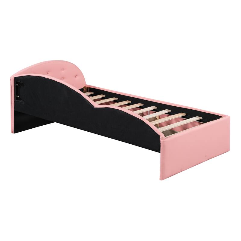 Twin Size PU Upholstered Tufted Daybed with Two Drawers