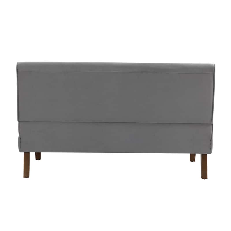 Porthos Home Svea Armless Loveseat Small Couch Sofa, Fabric, Rubberwood