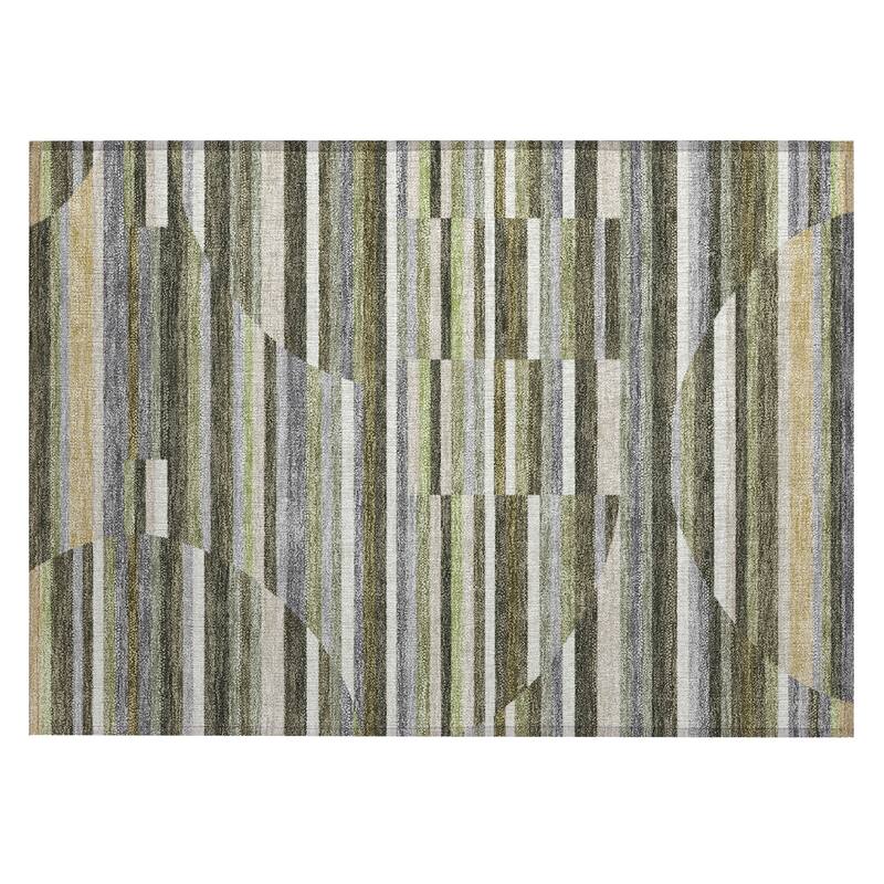 Machine Washable Indoor/ Outdoor Modern Cokedale Chantille Rug