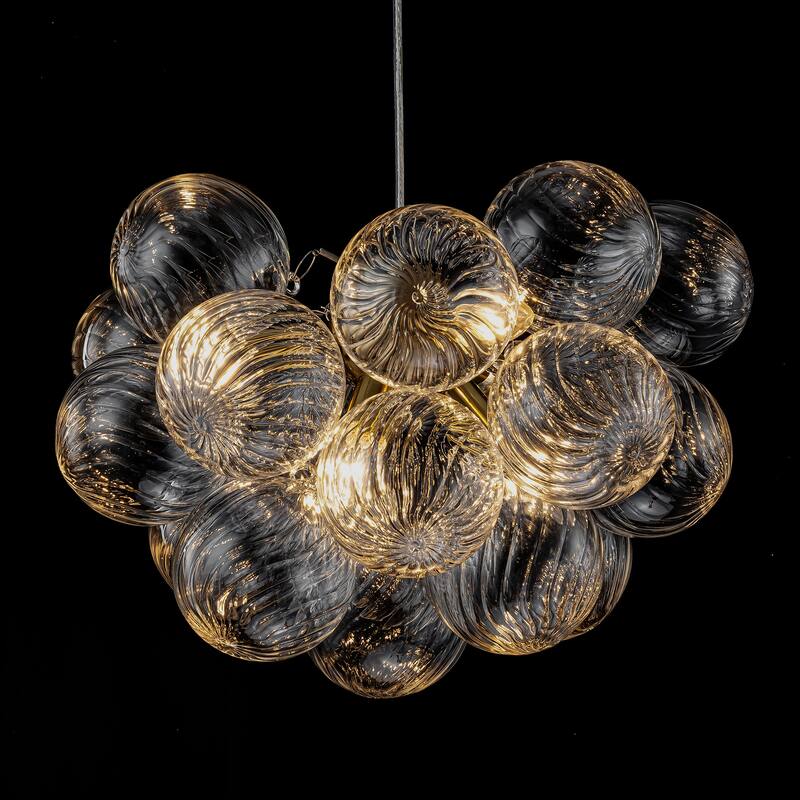 Starsky 6- Light 12in. Modern Glam Glass Bubble Chandelier with 19 Glass Bubbles