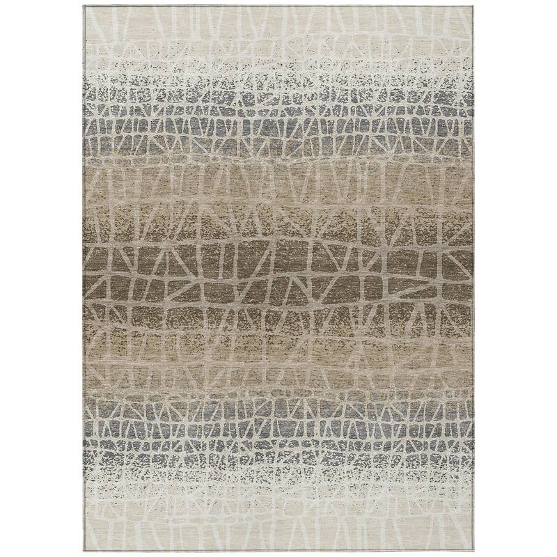Machine Washable Indoor/ Outdoor Boho Global Chantille Rug