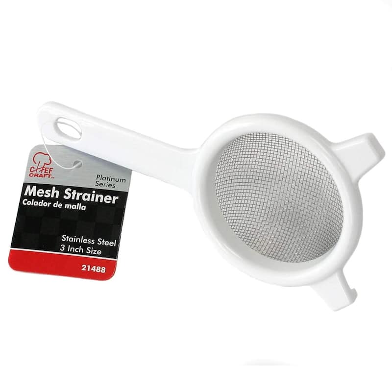 Chef Craft 3" Diameter Stainless Steel Mesh Strainer - Great for Straining Tea or Baking Ingredients