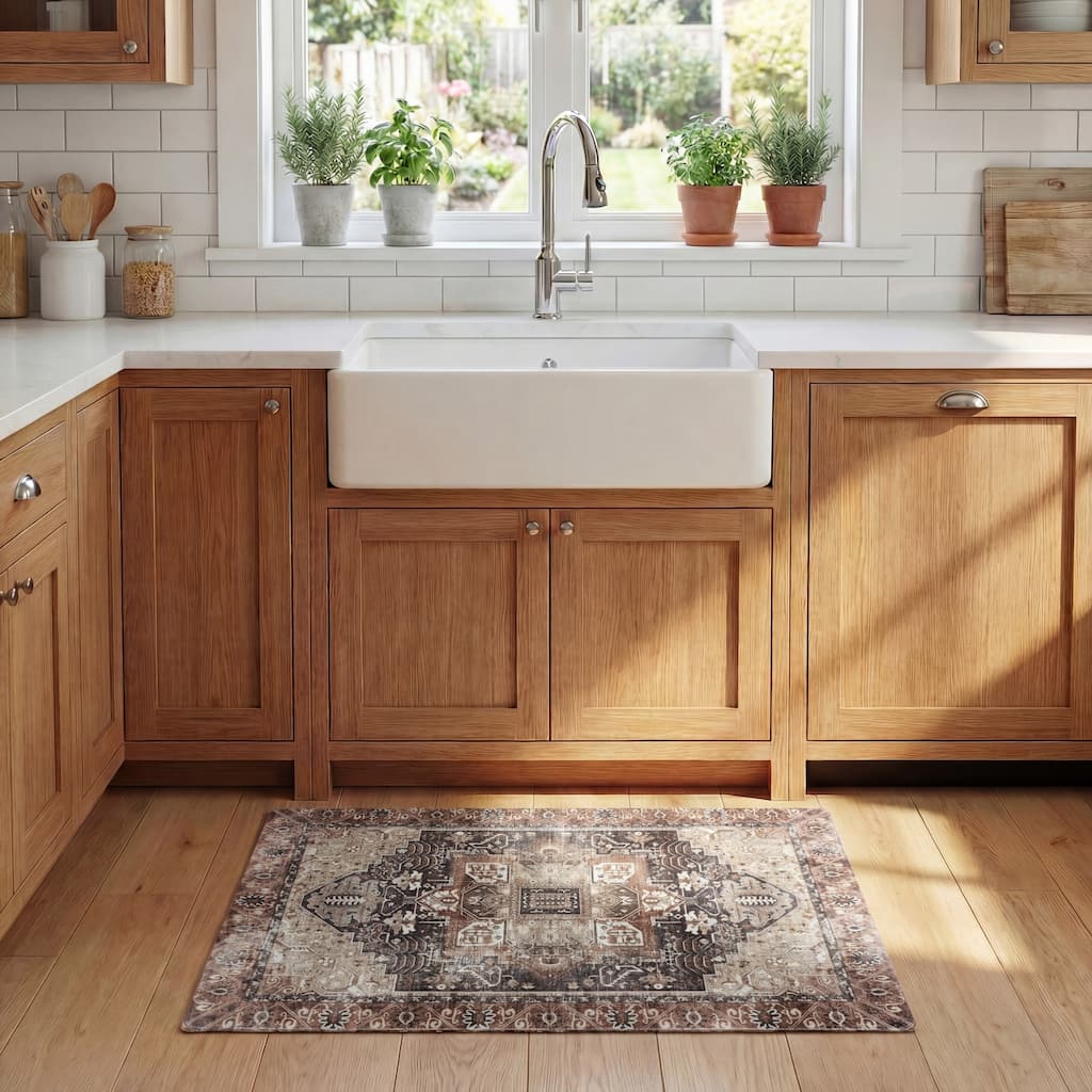 SAFAVIEH Kitchen Mat Liubita Non-Slip PVC Kitchen Floor Area Rug