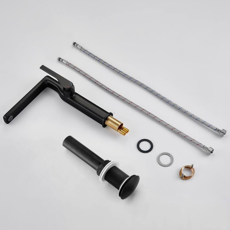 10-1/4"H Solid Brass Single-handle Bathroom Sink Faucet Optional Drain Assembly