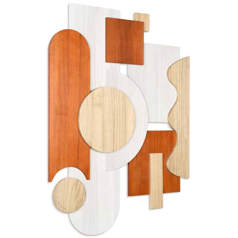 "Cinnamon Dreamscape" Hand Made & Hand Finished Dimensional Solid Paulownia Wood Abstracts Wall Art